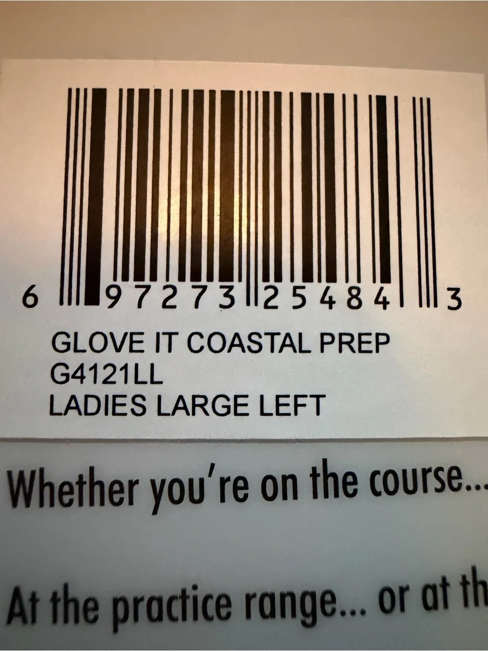 Large Left Golf Glove